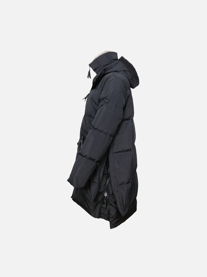 Heva, 90 cm. - Hood - Down jacket - Women - Black