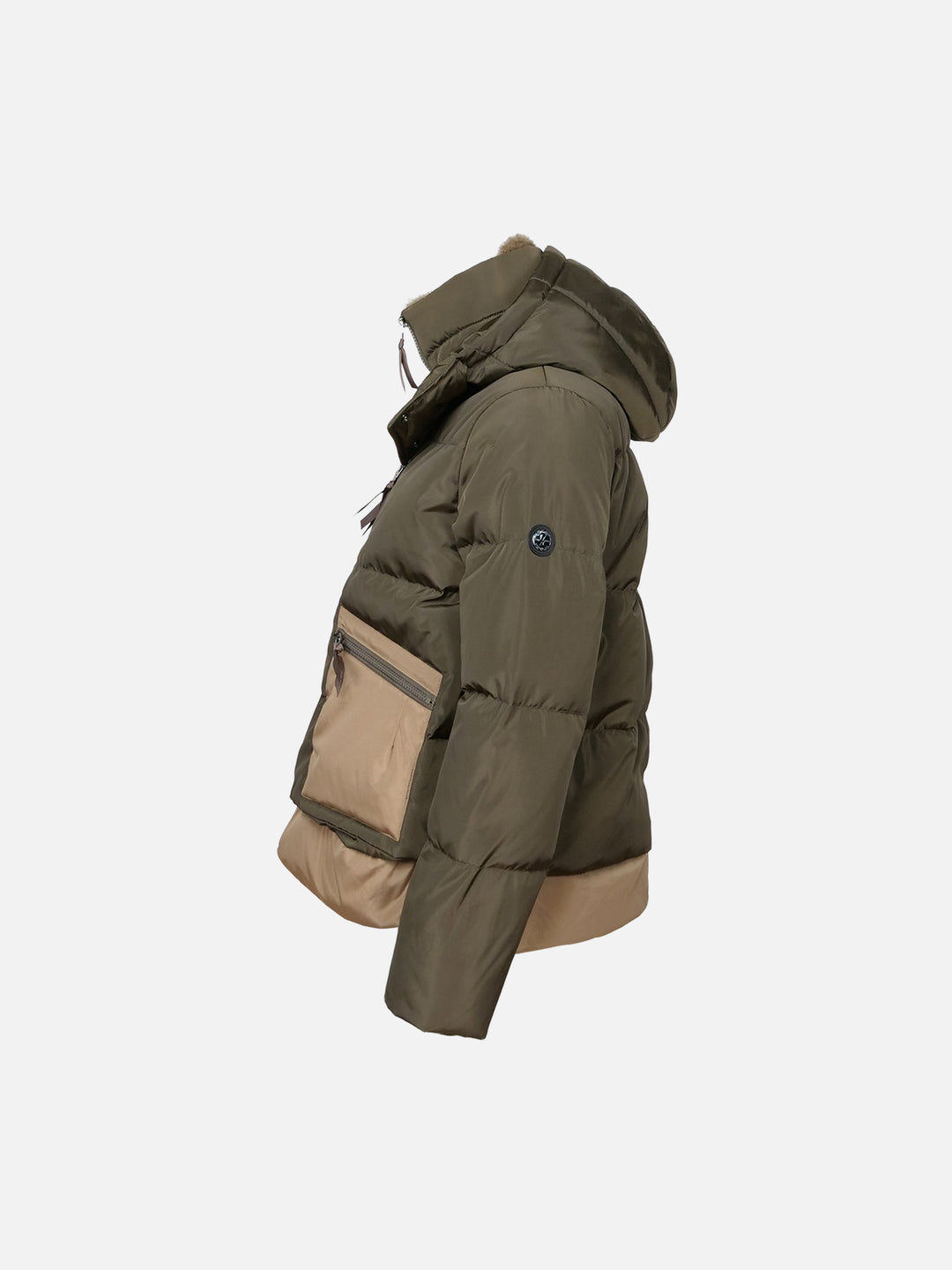 Henriette 61 cm. - Kapuze - Echte Daunenjacke - Damen - Army &amp; Camel