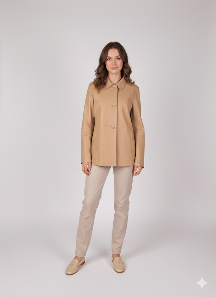 Solana, 68 cm. - Krave - Lamb Dior Bonded Læder-Damer - Cafe Latte