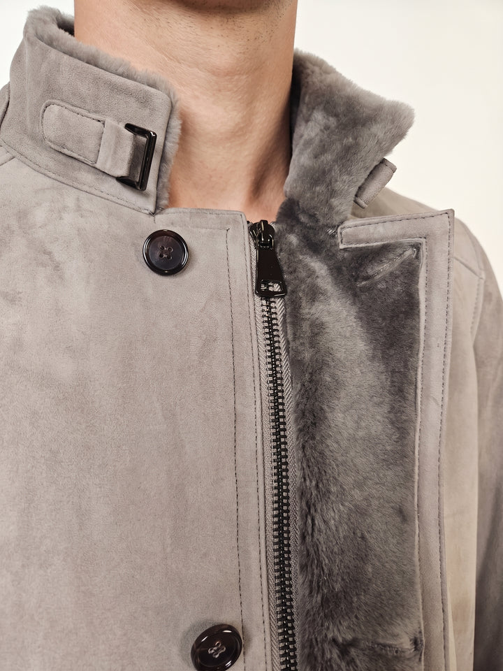 Jack, 80 cm. Suede Lamb - Man Light Grey