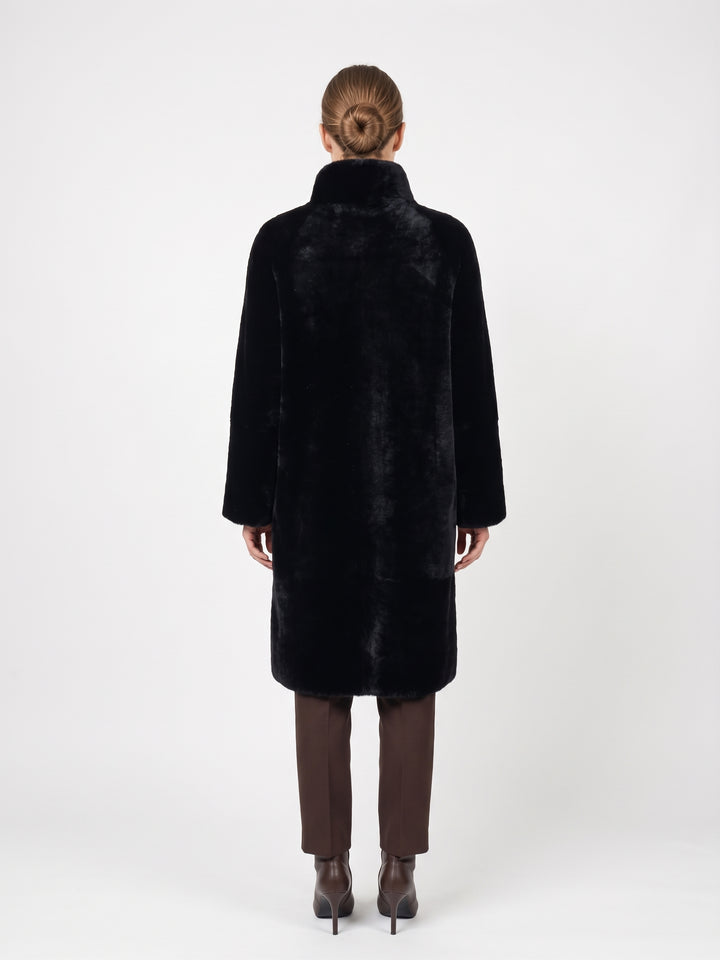 Jamie, 105 cm. - Colletto - Agnello Nappa - Donna - Nero