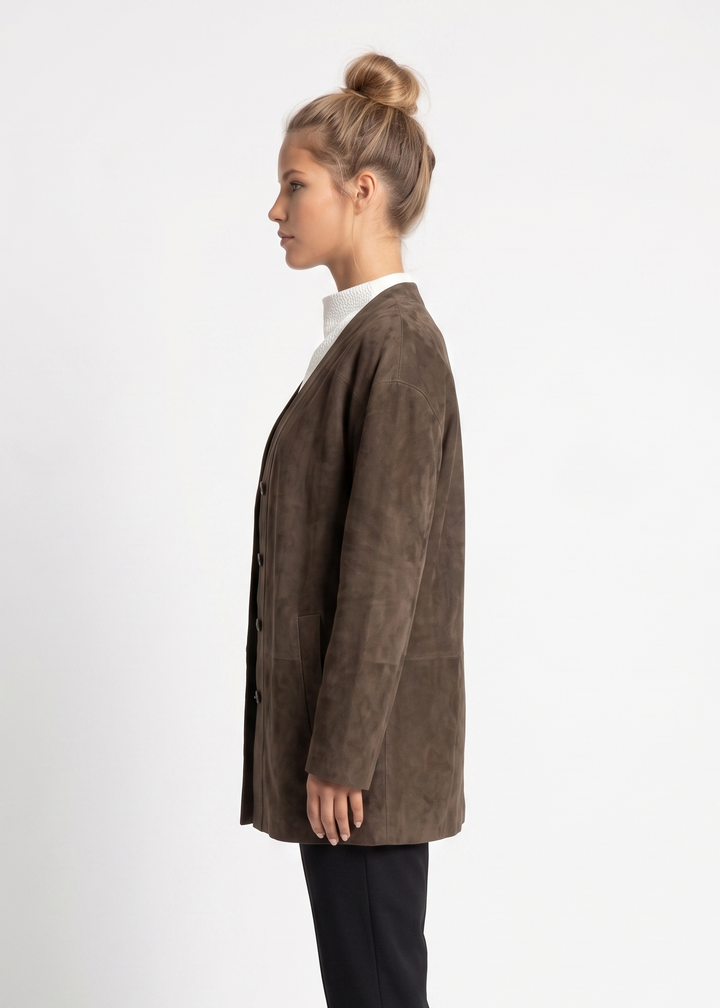 Filza, 75 cm. - Geitensuèdeleer - Dames - Olijf