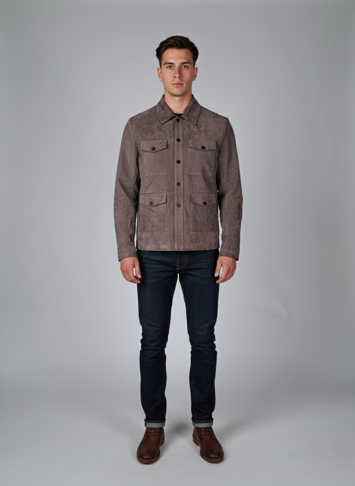 Gerhard, 65 cm. - Krave - Gede ruskind tykt læder - Mand - Mørkegrå