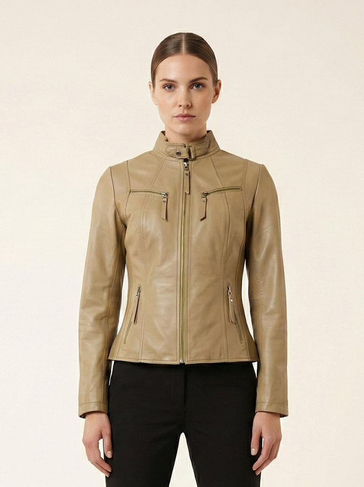 P 14-01, 55 cm. - Lamb Olive Tanned Leather -Wome - Olive