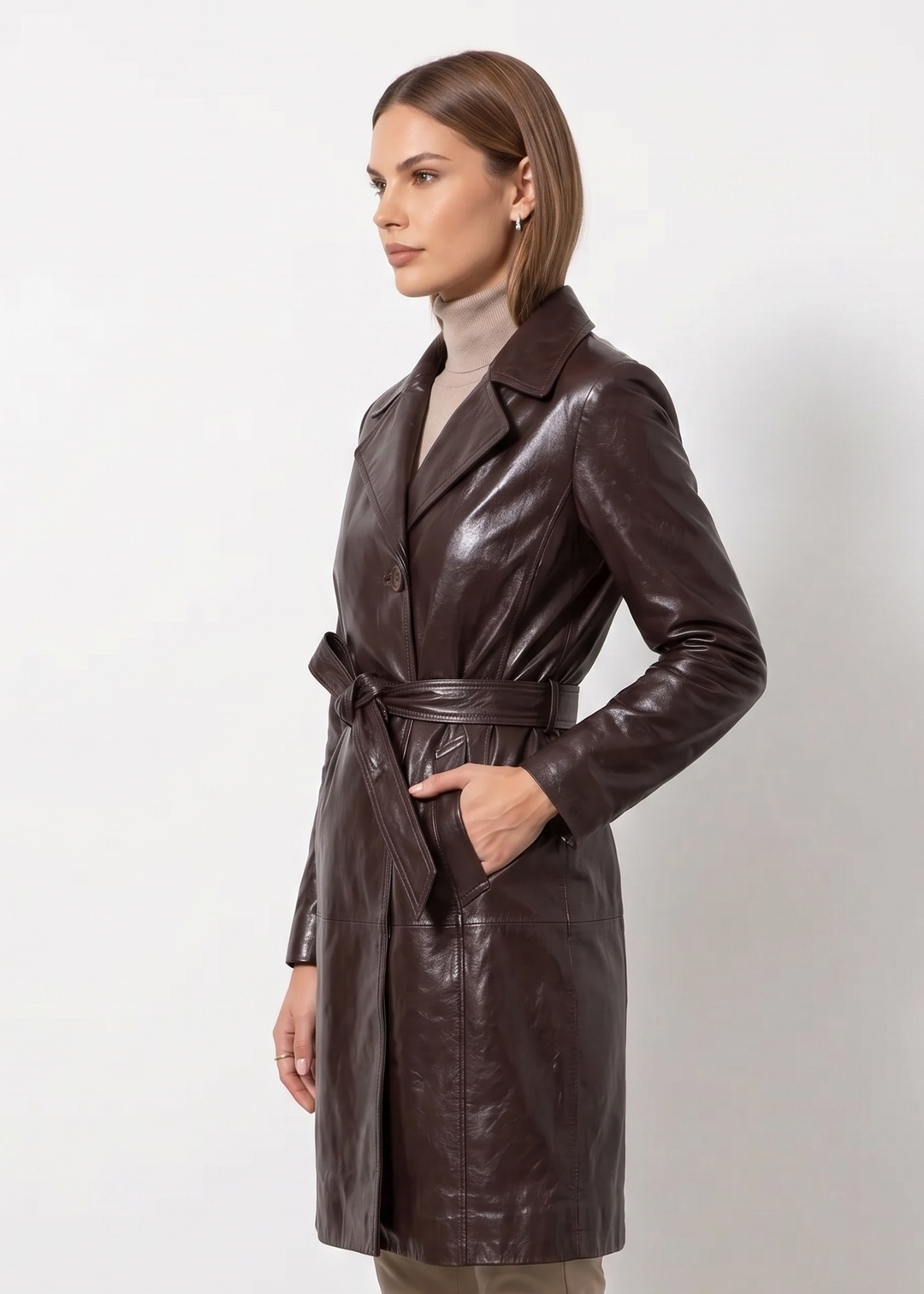Amara, 95 cm. - Collier - Cuir Dace Épais d&