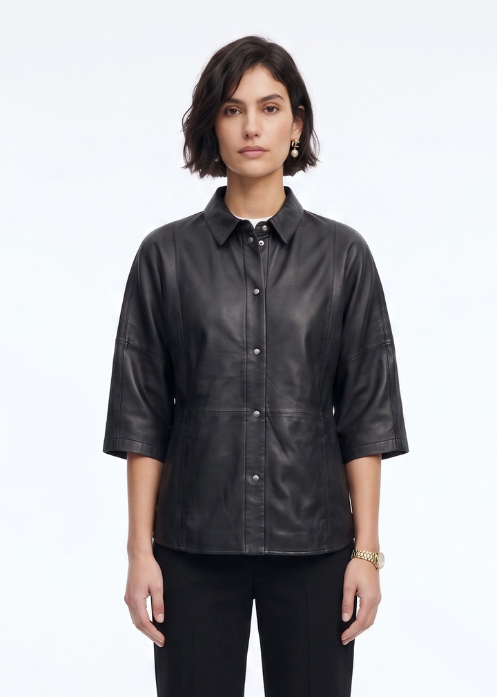 PS-26 Hemd – Lammleder – Damen – Schwarz