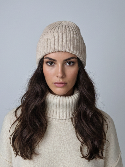 SY-1785 Hatt - 100% Ull - Tillbehör - Brunt Ris Vit