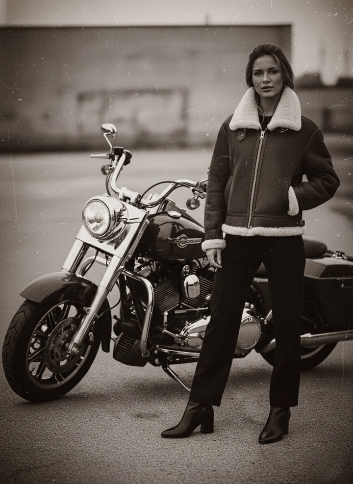 Javote, 60 cm. - Nappa Lamb Crack Washed -Women - Dark Brown