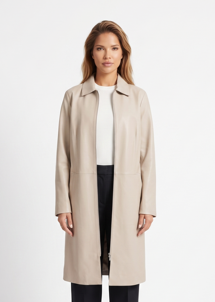 Elva, 96 cm. - Lamb Dior Læder - Damer - Sand