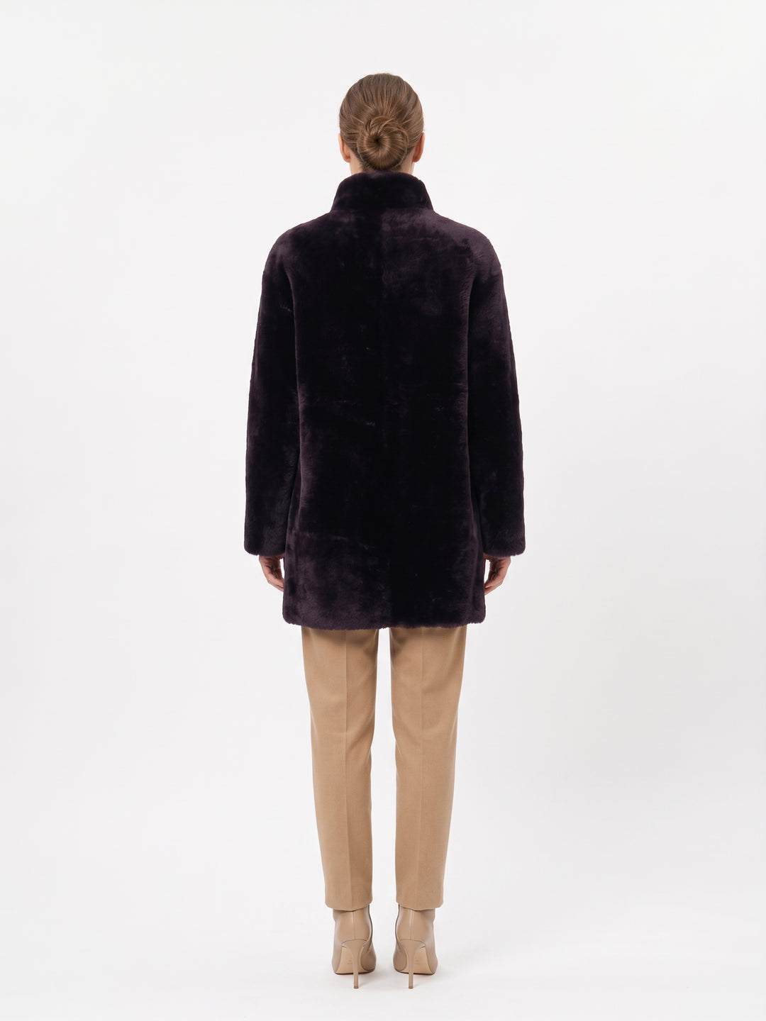 Harfleur, 85 cm. - Cordero Pelo Liso - Mujeres - Castaño Oscuro