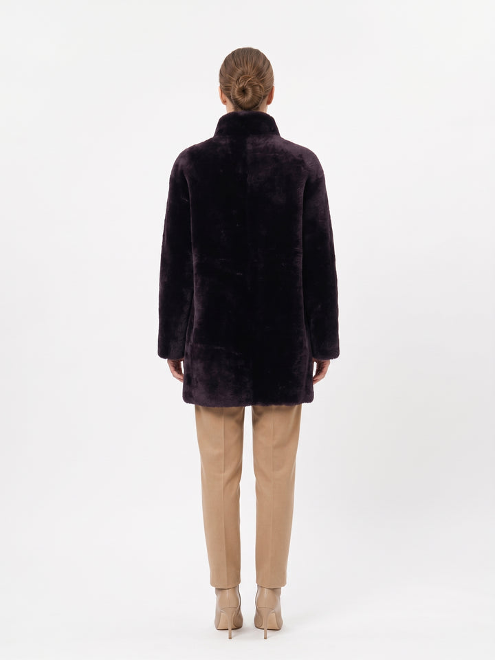 Harfleur, 85 cm. - Cordero Pelo Liso - Mujeres - Castaño Oscuro