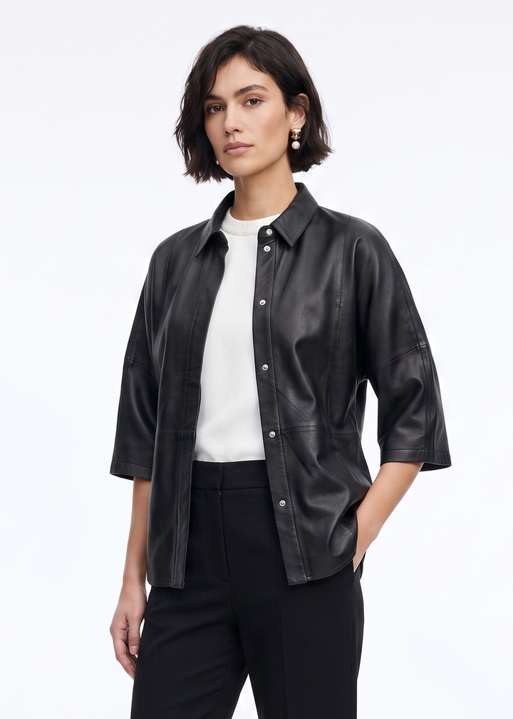 PS-26 Hemd – Lammleder – Damen – Schwarz