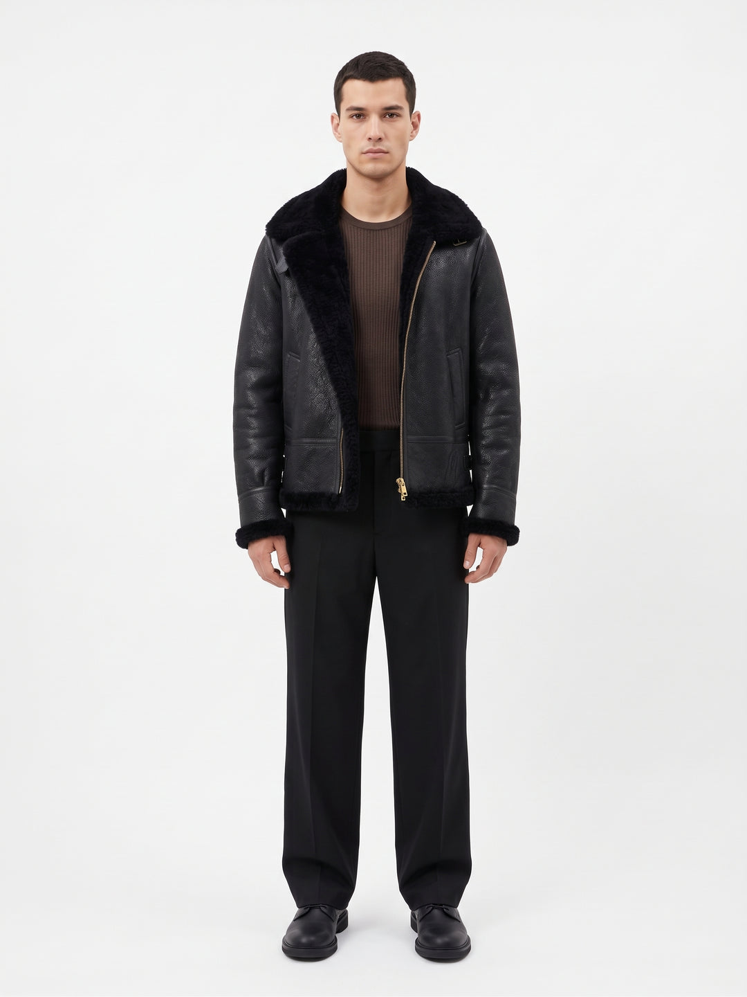 Joost, 68 cm. Nappa Lamb Crack Washed - Man Black