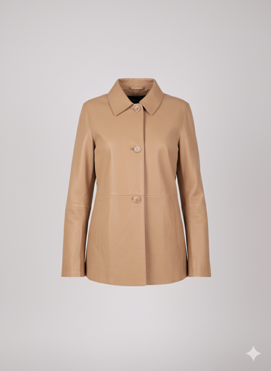 Solana, 68 cm. - Krave - Lamb Dior Bonded Læder-Damer - Cafe Latte