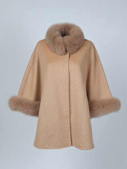 Damini Poncho, 75 cm. - Lã - Mulheres - Camelo