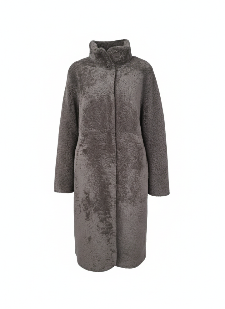 Filuka, 100 cm. - krage - krøllete lam - kvinner - taupe