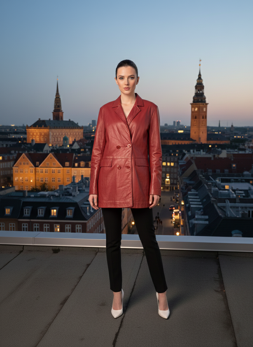 Jasper - Lamb Malli Leather - Konur - Rauður