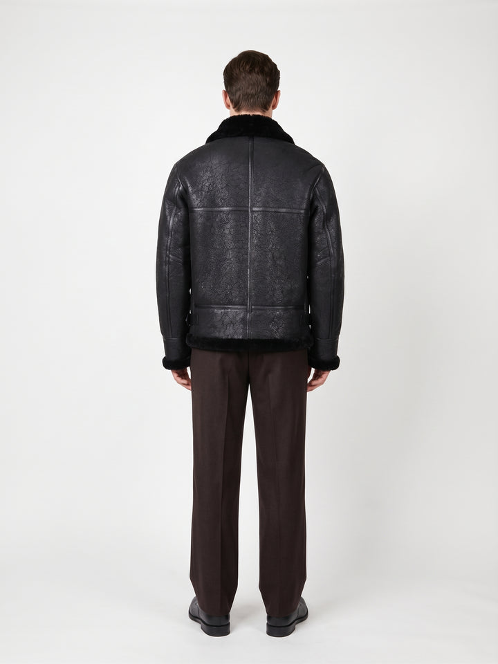 Joost, 68 cm. Nappa Lamb Crack Washed - Man Black