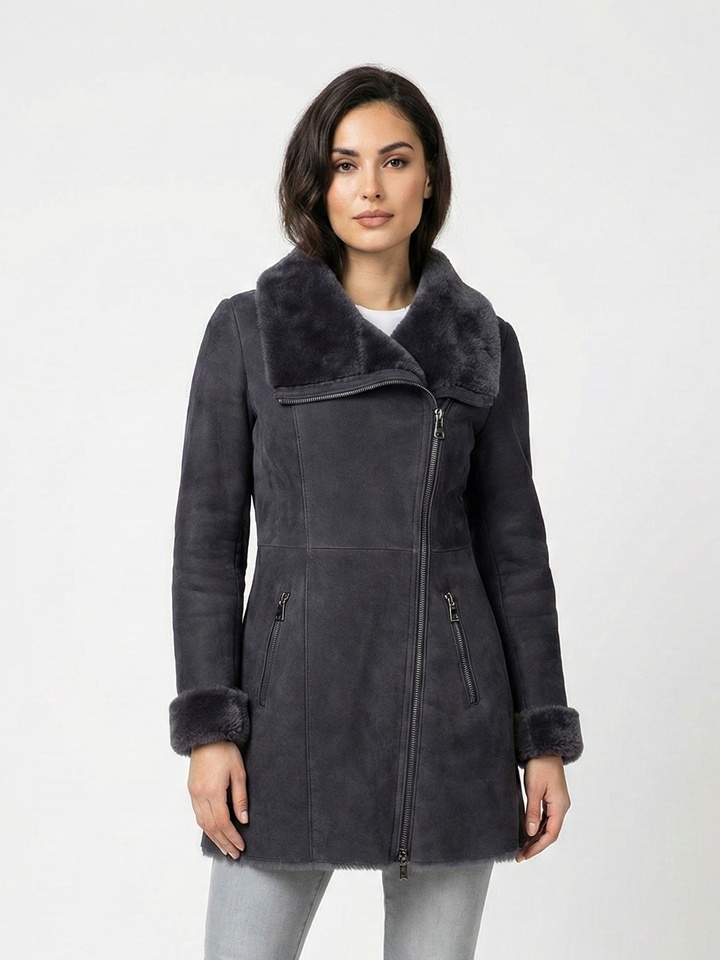 Monroe, 80 cm. - Suede lamb - Konur - Segred Grey