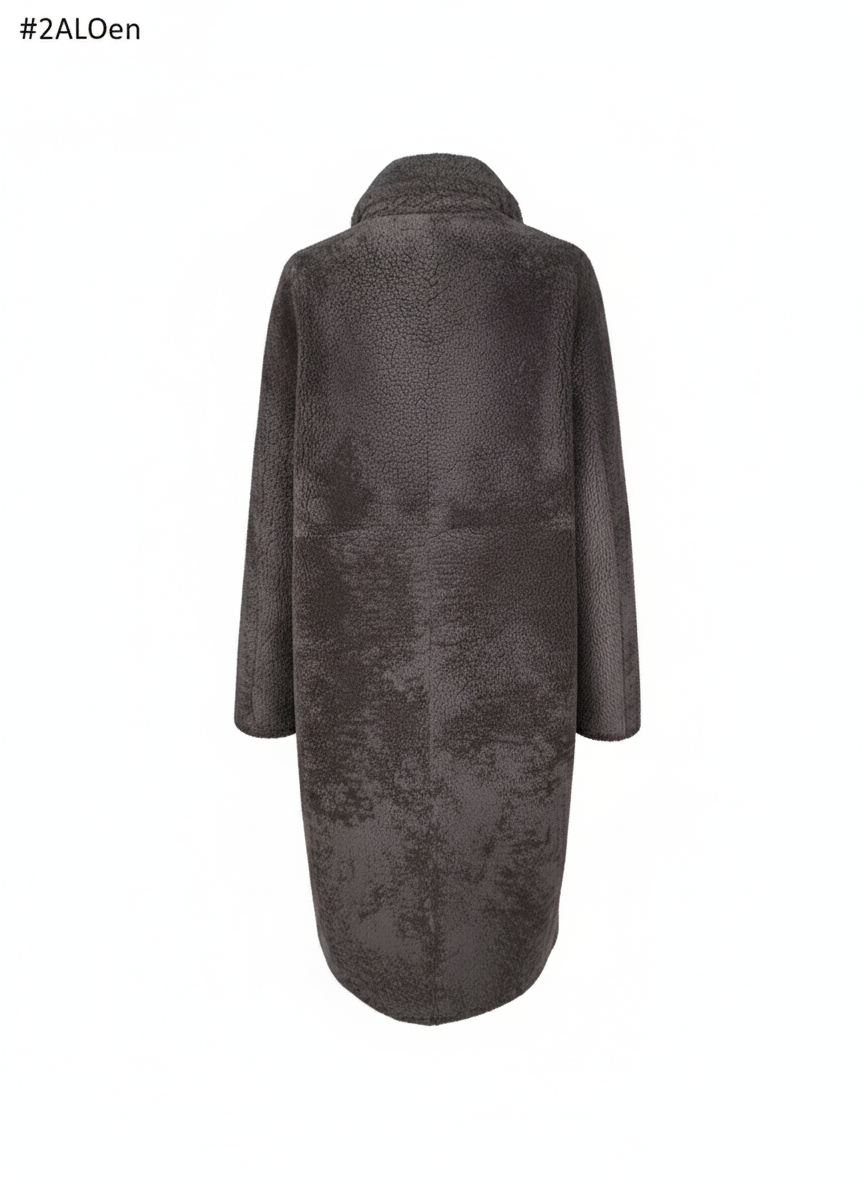 Filuka, 100 cm. - krage - krøllete lam - kvinner - taupe