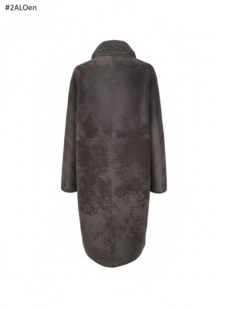 Filuka, 100 cm. - krage - krøllete lam - kvinner - taupe