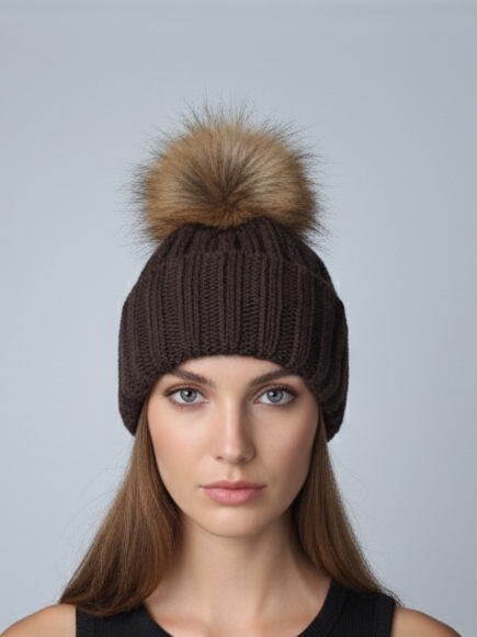 Cappello Beanie - Acrilico a maglia - Brown