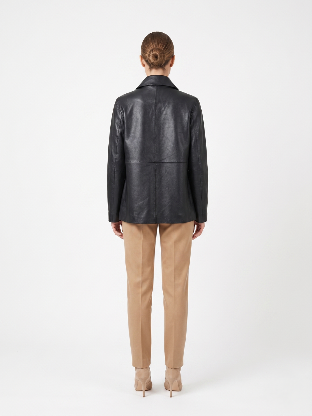 Solana, 68 cm. - Kraag - Lams Dior gebonden leer - Dames - Zwart
