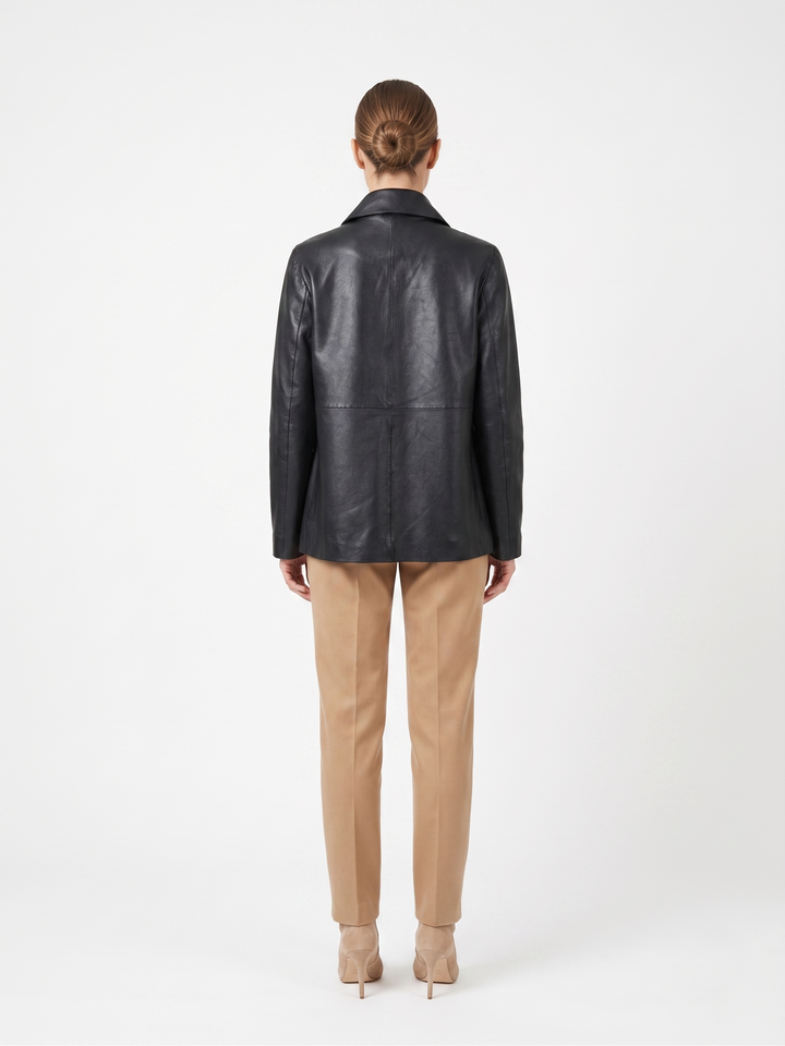 Solana, 68 cm. - Kraag - Lams Dior gebonden leer - Dames - Zwart