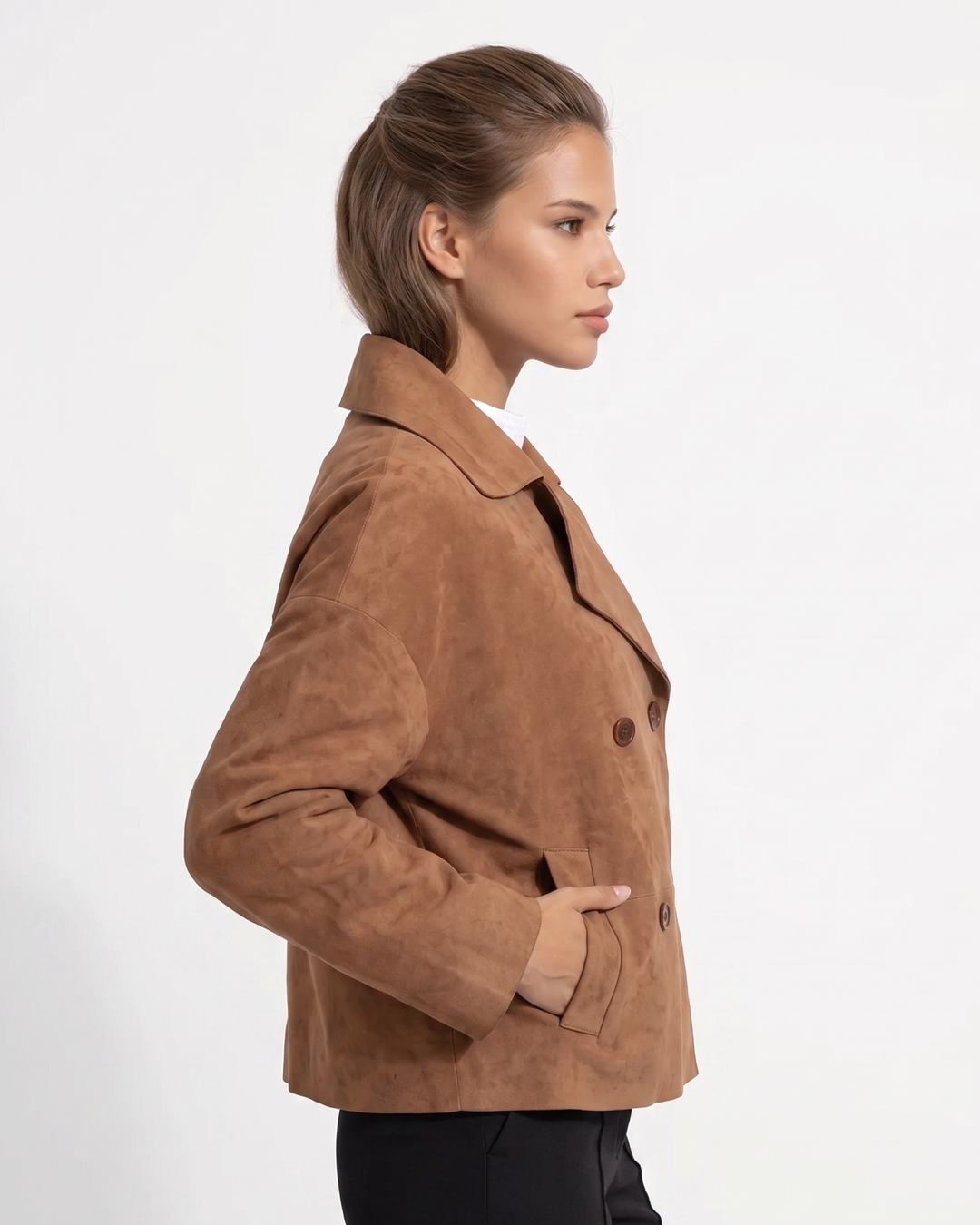 Adrina, 56 cm. - Geitensuèdeleer - Dames - Cognac