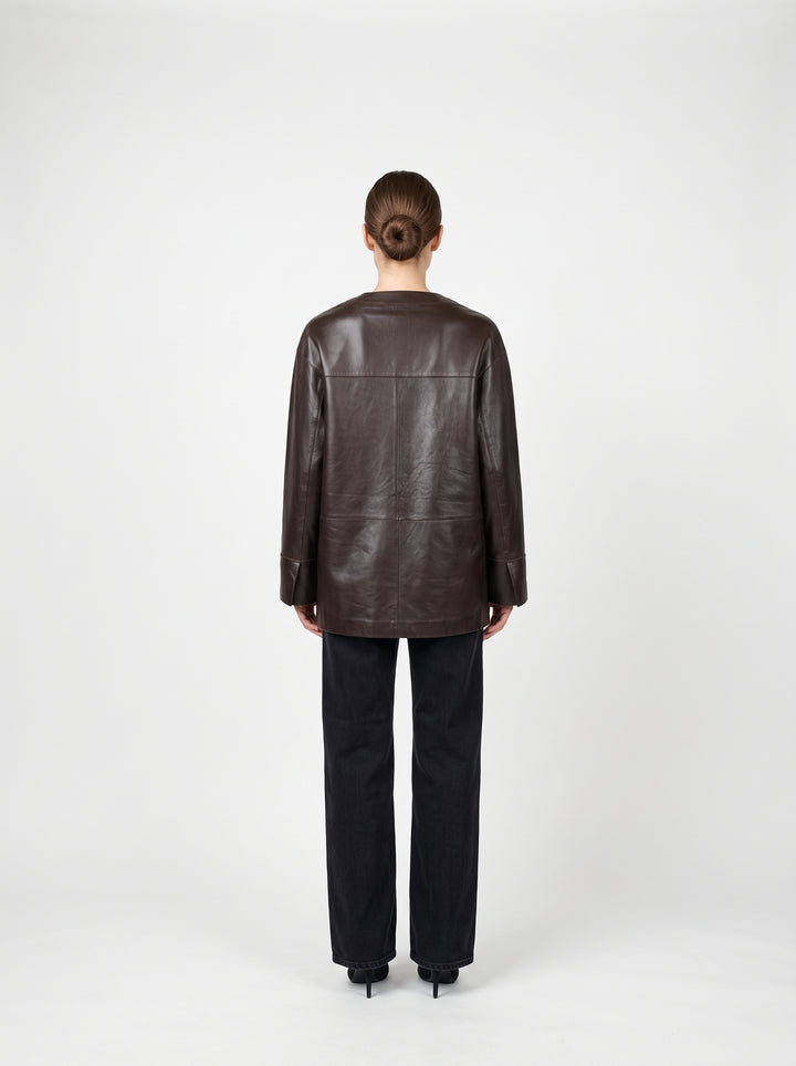 Dona, 75 cm. Lamb Polish Nappa Leather Coffee Brown