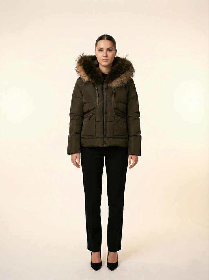 Fugge, 61 cm. - Hood - Down - Women - Army