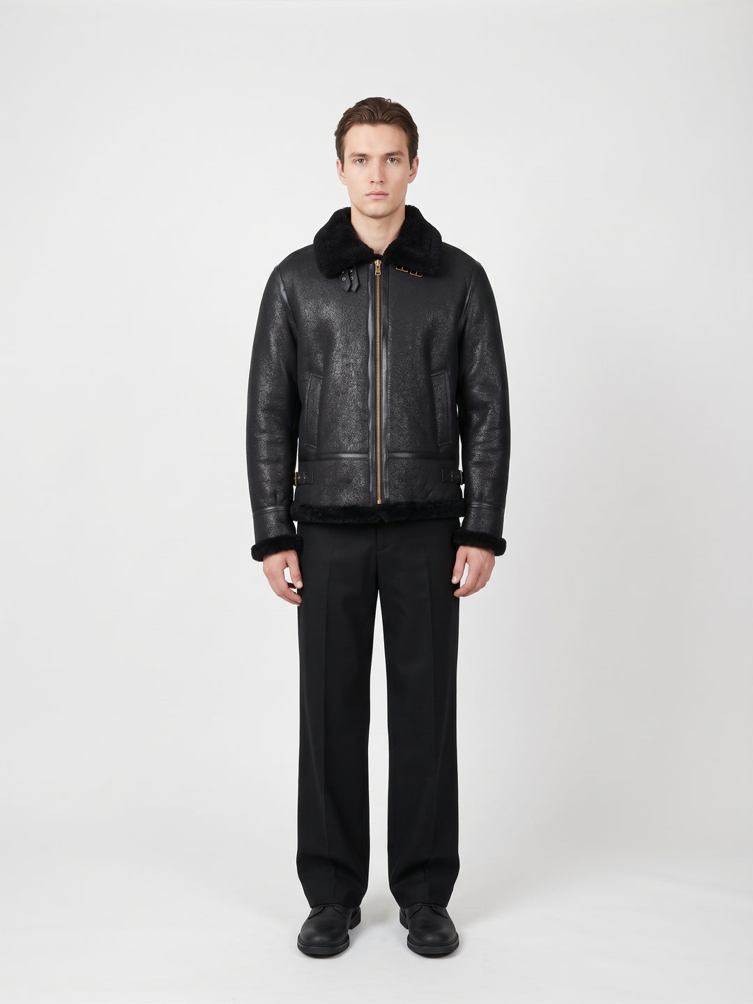 Joost, 68 cm. Nappa Lamb Crack Washed - Man Black