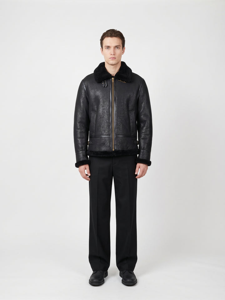 Joost, 68 cm. Nappa Lamb Crack Washed - Man Black