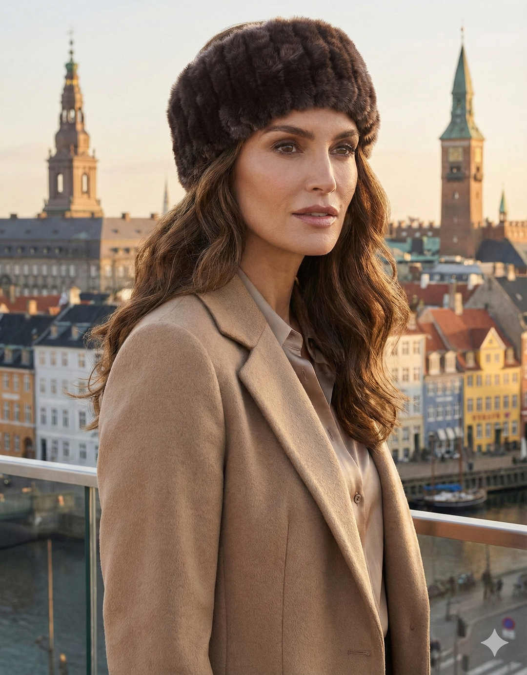 30440 - Pandebånd - Rex kanin pels - Dame - Mørkebrun