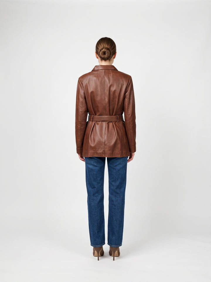 Jolene - Lamsdik Dace-leer - Dames - Whiskey