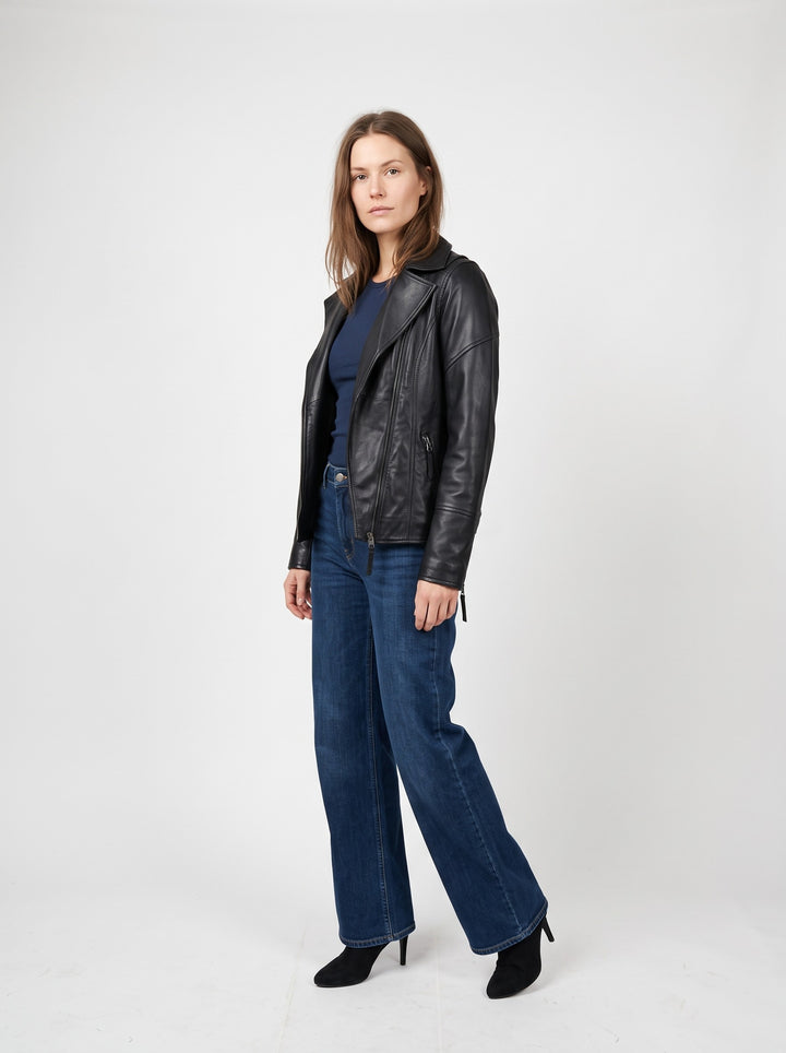 Elisha Lamb Thick Dace Leather -Women Black
