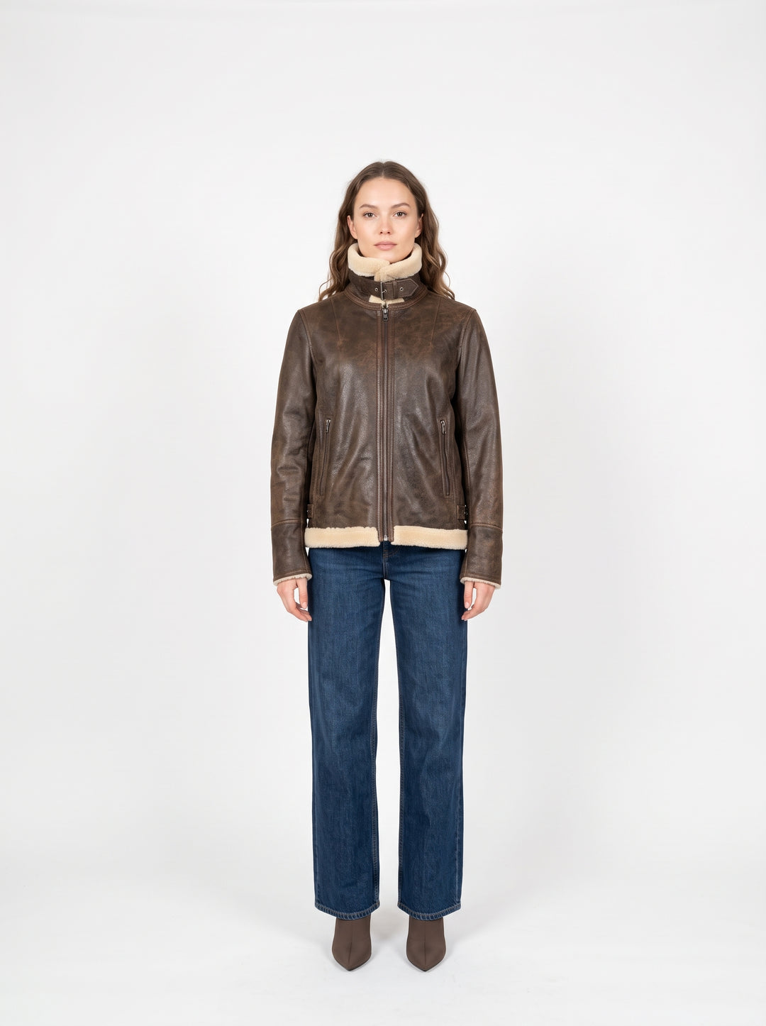 Giechelt, 62 cm. - Lam Tornado Leer - Dames - Middenbruin