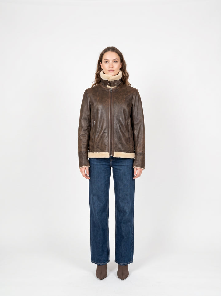Giechelt, 62 cm. - Lam Tornado Leer - Dames - Middenbruin