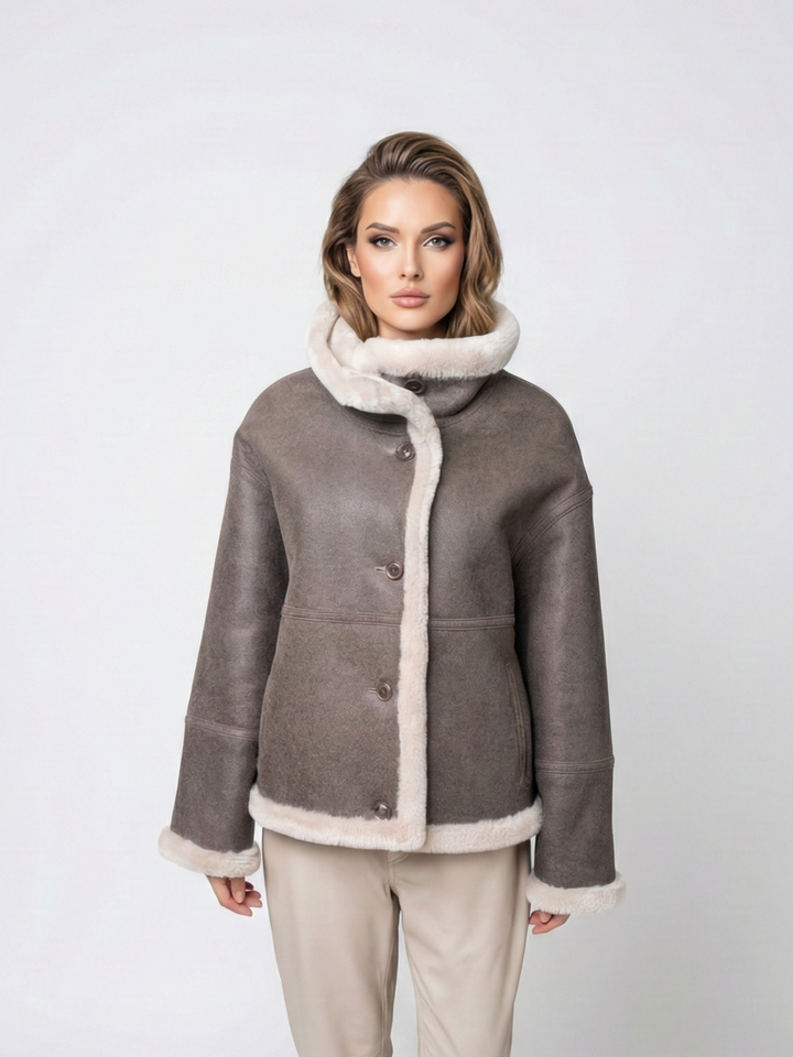 Iolande, 60 cm. - Halsband - Nappa Lamm Crack - Damen - Braun