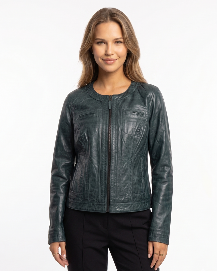 Chantel - Lam Malli Leer - Dames - Kopergroen