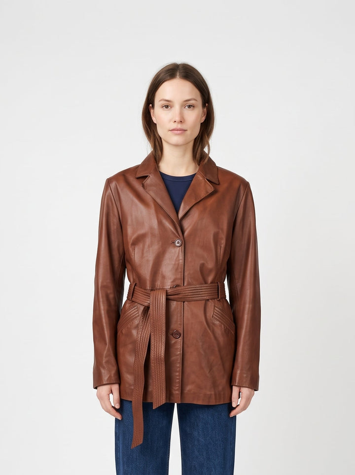 Jolene - Lamsdik Dace-leer - Dames - Whiskey