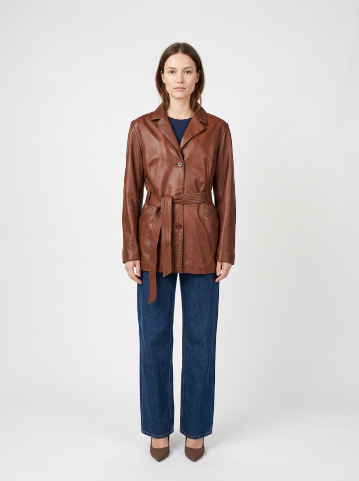 Jolene - Lamsdik Dace-leer - Dames - Whiskey