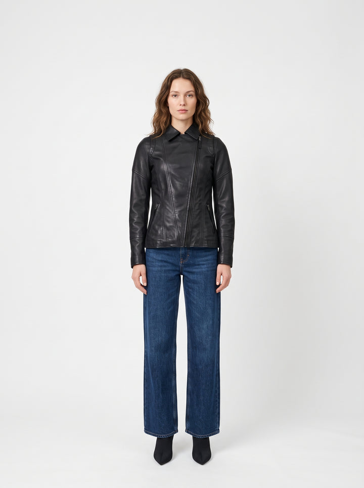 Elisha Lamb Thick Dace Leather -Women Black