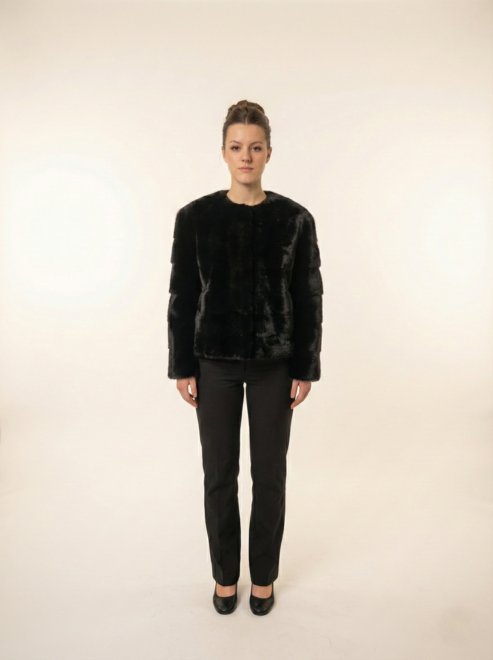 ASTA, 60 cm. - Chaqueta de visón - Mujeres - Negro