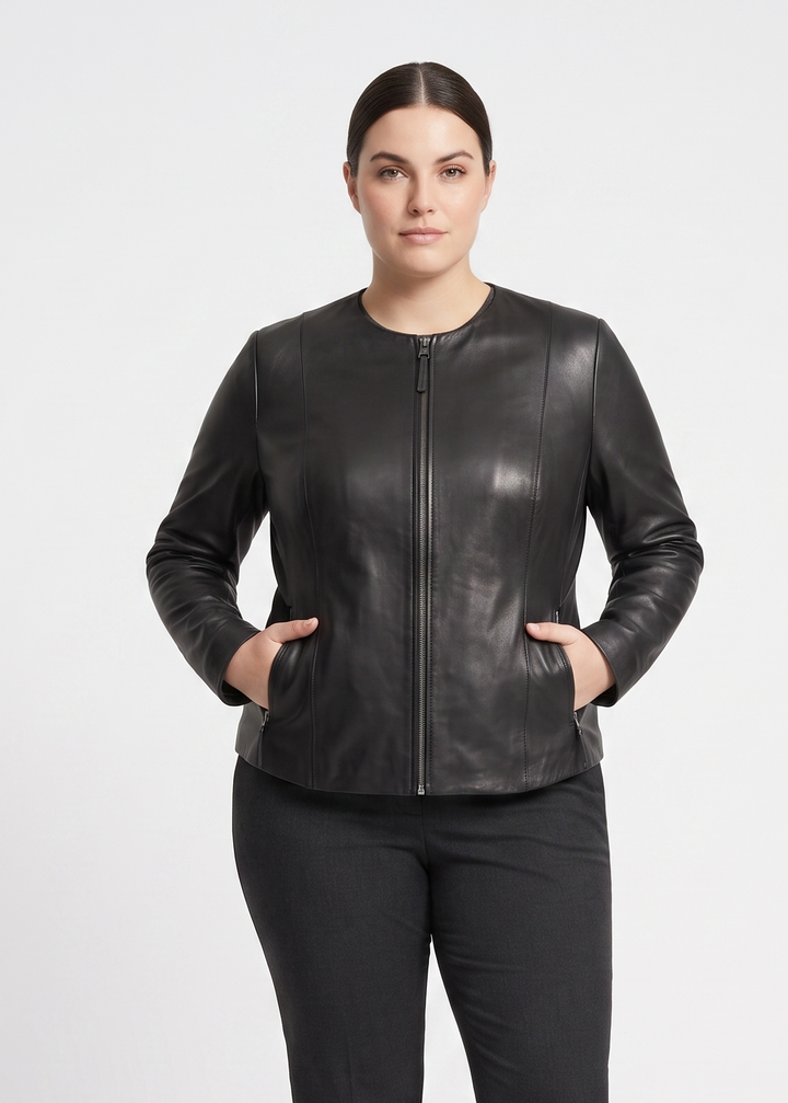 PP 108 - Comfort - Pelle di agnello Malli - Donne - Nero / Læder Skinds Jakke - Levinsky -Kvinde