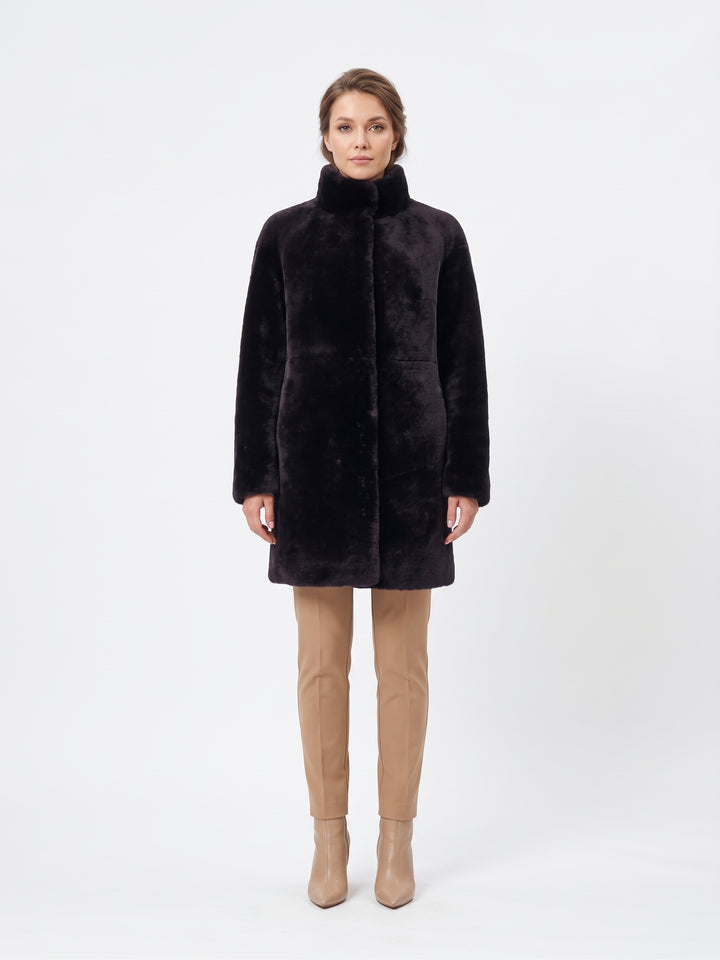 Harfleur, 85 cm. - Cordero Pelo Liso - Mujeres - Castaño Oscuro
