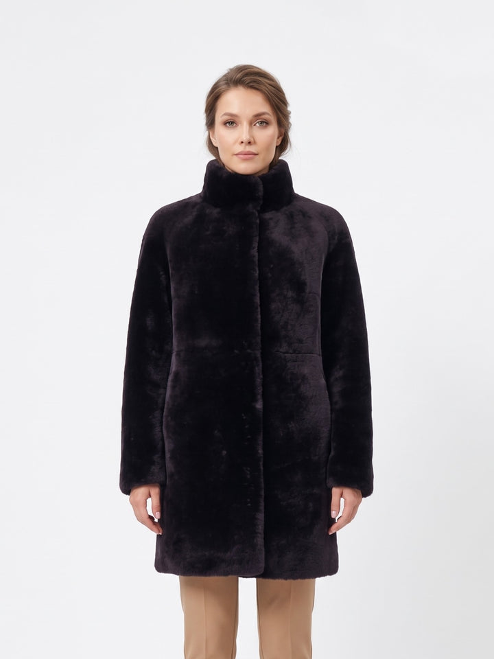 Harfleur, 85 cm. - Cordero Pelo Liso - Mujeres - Castaño Oscuro