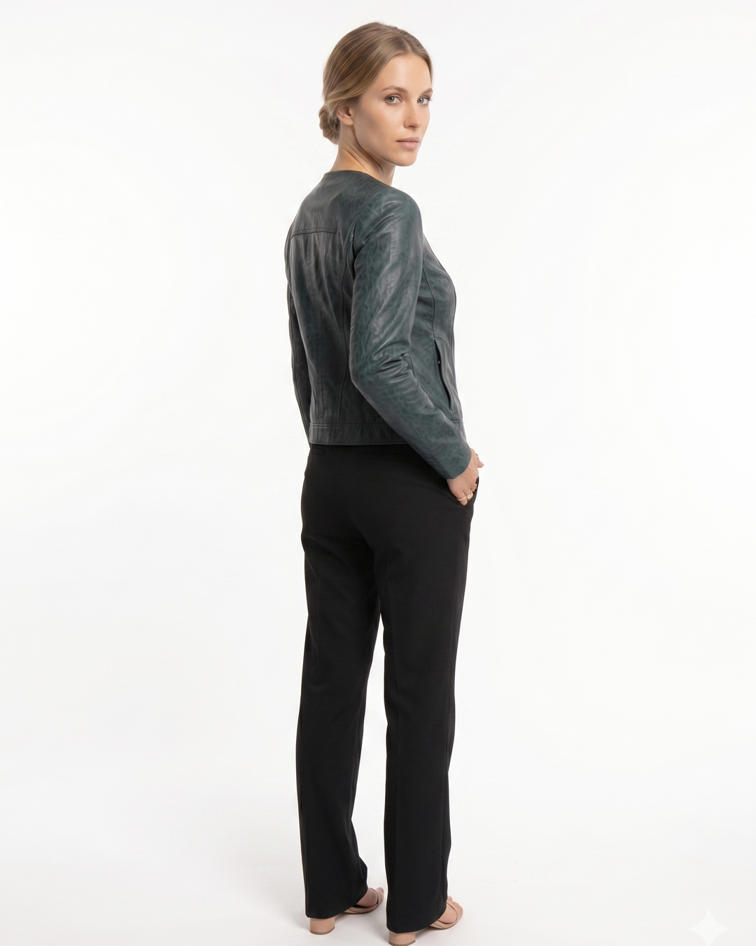 Chantel - Lam Malli Leer - Dames - Kopergroen