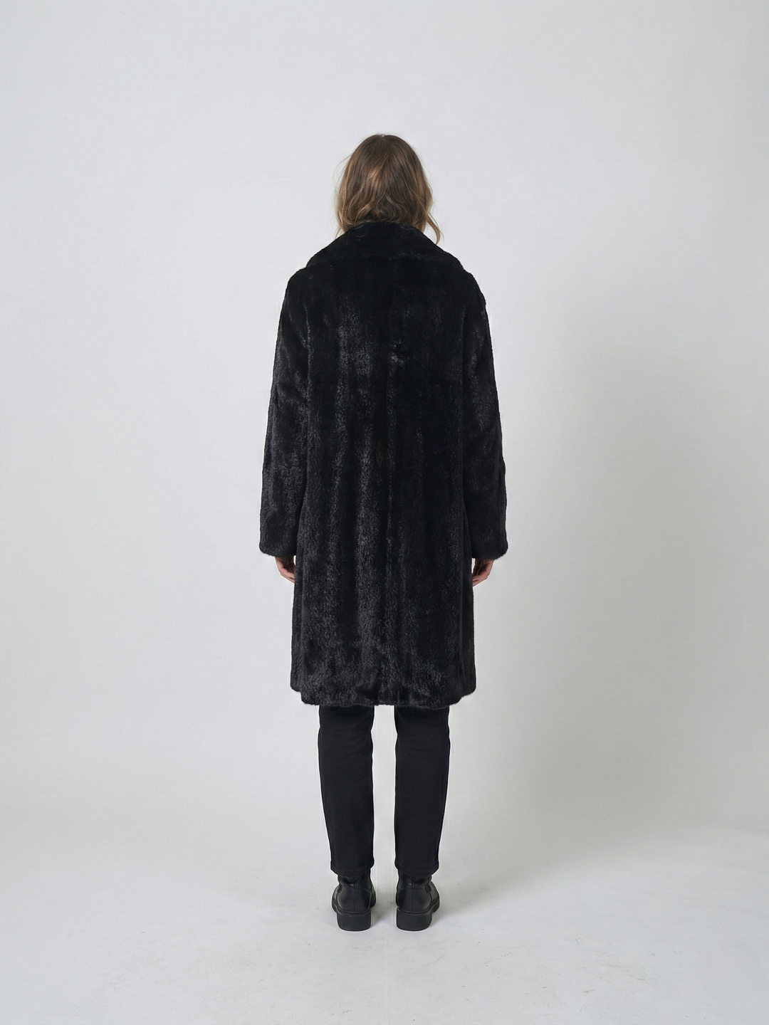 Irene-B, 100 cm. - Collar - Mink Let Out - Women - Black