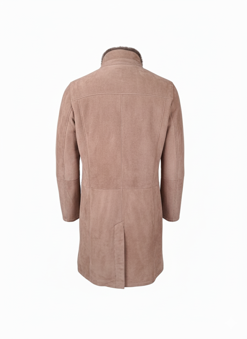 Carlo, 100 cm. - Collar - Suede Lamb - Man - Dark Oak